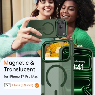 BENTOBEN Magnetic for iPhone 17 Pro Max Case 6.9" 2025, [Compatible with Magsafe] Slim Cute Matte Tr...