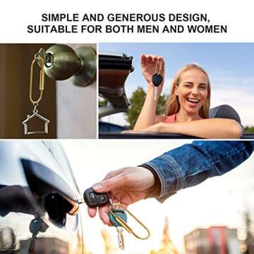 WILLBOND Brass Key Ring Gold Screw Lock Clip Key Ring Chain Durable Simple Brass Keychain Holder (Cylinder,4 Pieces)