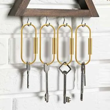 WILLBOND Brass Key Rings Durable Gold Screw Lock Set