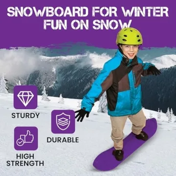 Beginner Purple Kids Snowboard for Ages 4-12