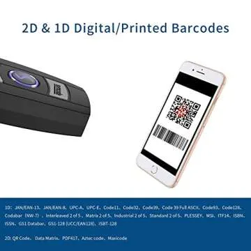 Mini 2D Portable Handheld Bluetooth Barcode Scanner Wireless 2.4G & USB Wired 3-in-1 Bar Code Scanne...