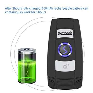 Mini 2D Portable Handheld Bluetooth Barcode Scanner Wireless 2.4G & USB Wired 3-in-1 Bar Code Scanner Portable USB QR Code Scanner for Windows.Android.iOS.MAC