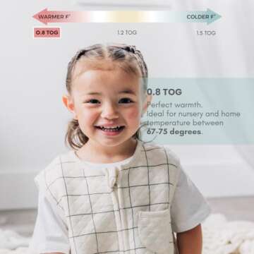 Tealbee Dreamsuit - Toddler Sleep Sack with feet 12-18 Months, 18-24 Months - 0.8 TOG Lightweight Baby Wearable Blanket for Walkers - Rayon Made from Bamboo, Organic Cotton Sleep Bag - Checkered