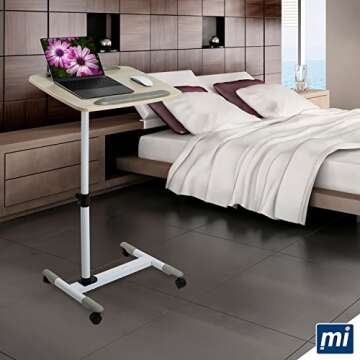 Mount-It! Rolling Mobile Standing Desk - Small Rolling Desk for Laptop, Over Bed Hospital Medical Tr...