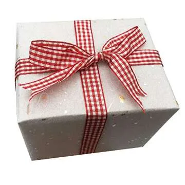 Red and White Gingham Ribbon, 5/8" x 25Yd Roll Picnic Craft Ribbon Red Buffalo Ribbon for Crafts Hair Accessories Craft and Christmas Gift Wrapping,5/8 Inch Polyester Woven Edge +60" Tape Measurement