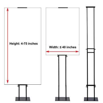 YDisplay Double-Sided Poster Stand for Display Heavy Duty Adjustable Floor Sign Stand with Base up t...