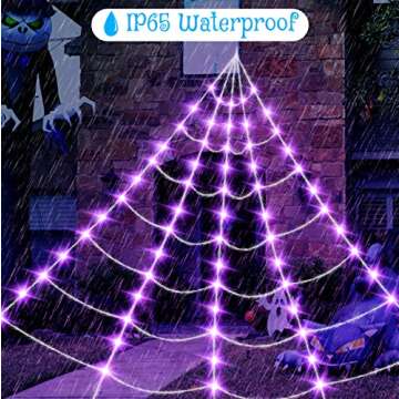 Halloween Decorations 16 Ft Spider Web Lights with Remote