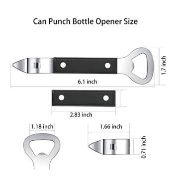 HANCELANT Can Punch Bottle Opener, Manual Stainless Steel Can Opener 1 Pack
