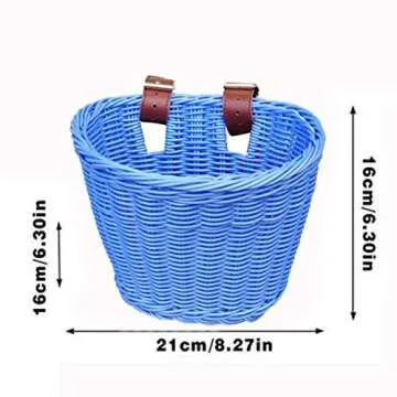 Childrens Wicker Bike Basket, Bike Basket Front Large,Bike Basket Kids Adult Handmade Bicycle Baskets for Boys and Girls Bicycles, Kids Bicycle Accessory