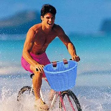 Childrens Wicker Bike Basket, Bike Basket Front Large,Bike Basket Kids Adult Handmade Bicycle Baskets for Boys and Girls Bicycles, Kids Bicycle Accessory