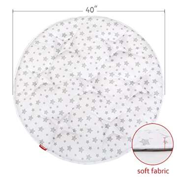 Kids Pop Up Tent Mat with Anti Slip Bottom, Round Play Mat for Baby, D=40'' Indoor Playhouses Quilte...