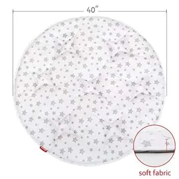 Kids Pop Up Tent Mat with Anti Slip Bottom, Round Play Mat for Baby, D=40'' Indoor Playhouses Quilte...