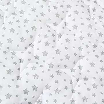 Kids Pop Up Tent Mat with Anti Slip Bottom, Round Play Mat for Baby, D=40'' Indoor Playhouses Quilted Mat, Round Area Rug for Toddlers and Kids Nursery Room Decor, White Star