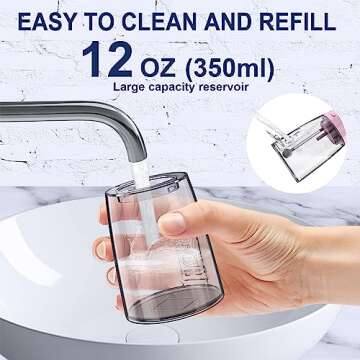 Water Dental Flosser Cordless Teeth Cleaning MOCEL 5 Modes Oral Irrigator Portable and USB C Cable Rechargeable IPX7 Waterproof Flossing Teeth Pick Irrigation Cleaner for Home Travel (Pink)