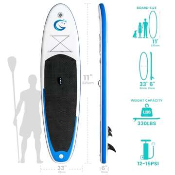 FunWater Stand Up Paddle Board Ultra-Light Inflatable Paddleboard with SUP Accessories for Adults & ...