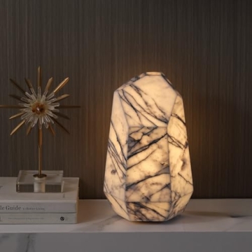 Artesolute Marble Table Lamp with Tri-Color LED Options