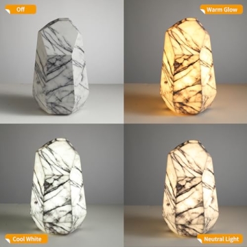 Artesolute Marble Table Lamp with Tri-Color LED Options