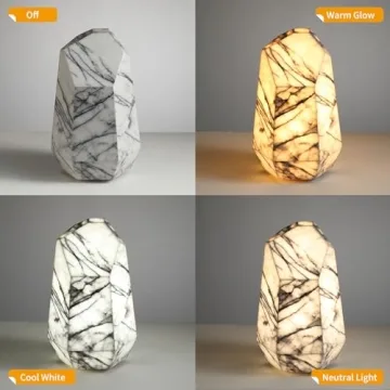 Artesolute Marble Table Lamp with Tri-Color LED Options