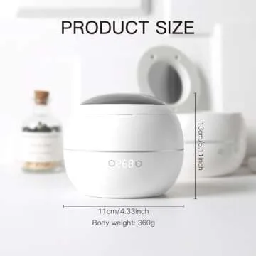 Ultrasonic Retainer Cleaner Cleaning Machine, 44kHz Jewelry Clean Pod 250ML Portable Ultra Sonic Retainer Cleaner for Mouth Guard Denture (Pure White）