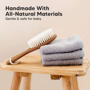 Baby Hair Brush - Baby Brush with Soft Goat Bristles, Cradle Cap Brush, Perfect Scalp Grooming Product for Infant, Toddler, Kids, Newborns, Baby Girls, Boys (Dark Walnut, Oval)