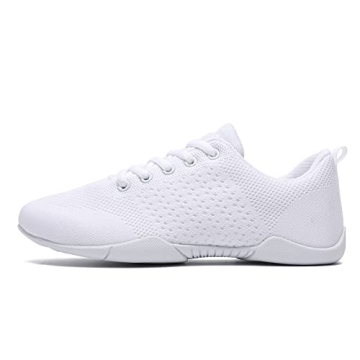 TWDKCHER Youth Cheer Shoes Girls White Cheerleading Shoes Dance Athletic Training Breathable Fabric ...