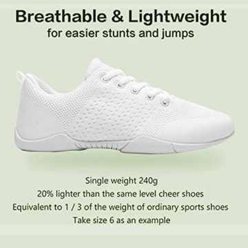 TWDKCHER Youth Cheer Shoes - Lightweight & Breathable for Girls