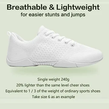 TWDKCHER Youth Cheer Shoes - Lightweight & Breathable for Girls