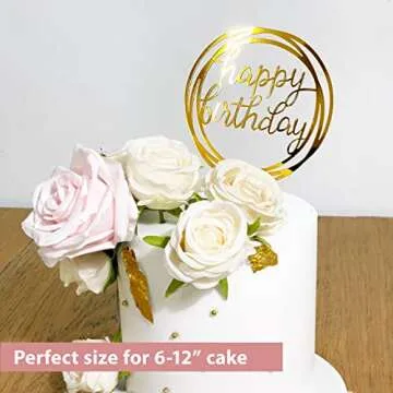 6-Pack Gold Birthday Cake Topper Set for Every Celebration