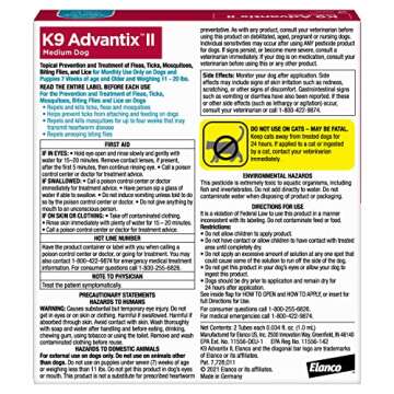 K9 Advantix II Medium Dog Vet-Recommended Flea, Tick & Mosquito Treatment & Prevention | Dogs 11-20 ...