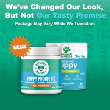 Doggie Dailies Puppy Probiotic, Probiotics for Puppies with Digestive Enzymes, Promotes Digestive He...