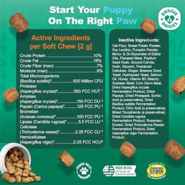 Doggie Dailies Puppy Probiotic, Probiotics for Puppies with Digestive Enzymes, Promotes Digestive Health, Supports Immune System & Overall Development (Pumpkin) 120 Soft Chews