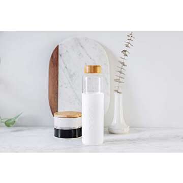 Full Circle Home Soma Glass Water Bottle, White