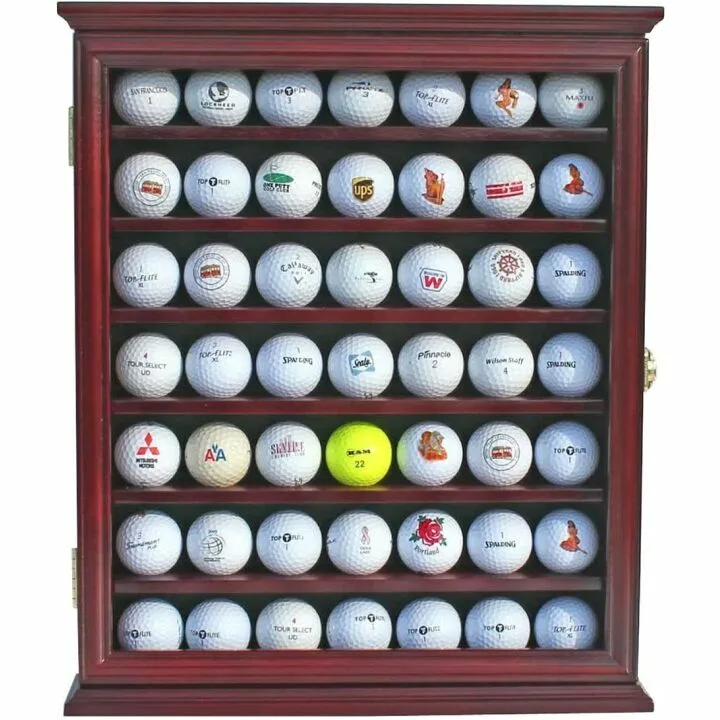 DisplayGifts Golf Ball Display Case - Wall Rack
