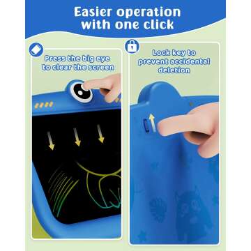 TEKFUN Toddler Doodle Pad - Travel-Friendly Blue