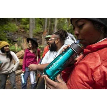 LifeStraw Go Water Filter Bottle with 2-Stage Integrated Filter Straw for Hiking, Backpacking, and Travel, Teal, 22, Model:LSG201DT08