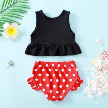 YWFSHOP Cute Toddler Girls 2 Piece Swimsuit Ruffle Design