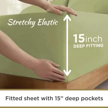 Twin XL 100% Microfiber Double Brushed Sheet Set - Extra-Soft & Wrinkle-Free - 15" Deep Pockets, 39" x 80" - Ideal for Dorms, Hospitals & Split King Beds - 3 PC Set (Twin XL, Sage Green)