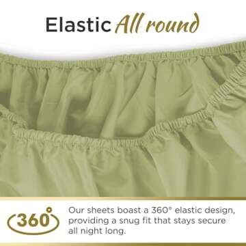 Twin XL 100% Microfiber Double Brushed Sheet Set - Extra-Soft & Wrinkle-Free - 15" Deep Pockets, 39" x 80" - Ideal for Dorms, Hospitals & Split King Beds - 3 PC Set (Twin XL, Sage Green)