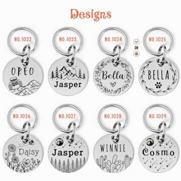 Vimdevs Custom Dog Tags, Funny Double Sided Deep Engraved Stainless Steel Pet Id Tags for Dogs, Cat ...