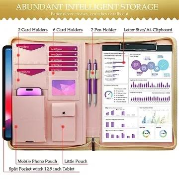 Darolin Zip Padfolio Binder: Elegant Organization Tool