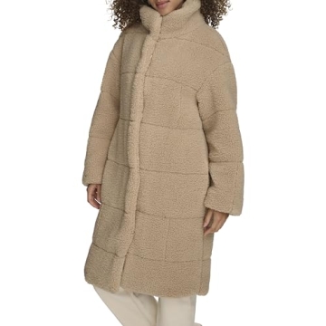 Stylish Levi's Long Teddy Coat for Women in Sand