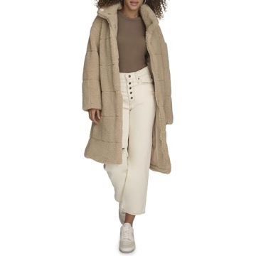 Stylish Levi's Long Teddy Coat for Women in Sand