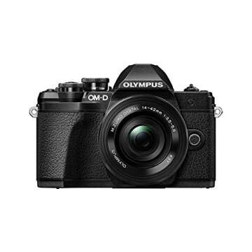 OM SYSTEM OLYMPUS OM-D E-M10 Mark III Camera Kit with 14-42mm EZ Lens (Black), Camera Bag & Memory Card, Wi-Fi Enabled, 4K Video, US Only
