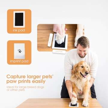 Pearhead Pet Clean-Touch Ink Pad, Medium/Large, Black Ink Pad for Cats or Dogs, Pet Owner, Pet Owner...