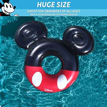 Disney Pool Float Party Tube by GoFloats - Choose Between Mickey and Friends, Monster's Inc, Finding Nemo, Lilo and Stitch, UP and Wall-E