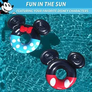 Disney Pool Float Party Tube by GoFloats - Choose Between Mickey and Friends, Monster's Inc, Finding Nemo, Lilo and Stitch, UP and Wall-E