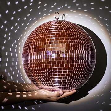 Muscab 12 Inch Rose Gold Disco Ball for Parties