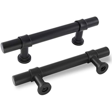 goldenwarm 5 Pack Black Cabinet Handles 3 Inch Matte Black Cabinet Pulls - LST18BK76 Kitchen Drawer ...