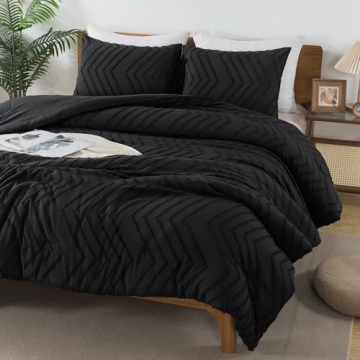 Andency Black Comforter King, Boho Soft Fluffy Warm Lightweight Bedding Comforter Sets for King Bed,...
