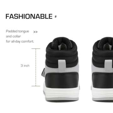 DREAM PAIRS Boys Girls High Top Sneaker LilLegends Skyhigh Basketball Shoes,Size 2 Little Kid,Grey/Black,Freestyle-K